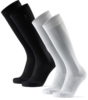 DANISH ENDURANCE Kompressionsstrümpfe, 21-26 mmHg, für Sport, 1 & 2 Paar | Kompressionssocken, 21-26 mmHg für Durchblutung, Regeneration, Laufen & Reisen, Unisex