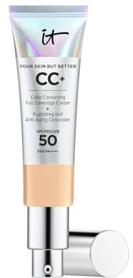 IT Cosmetics Your Skin But Better CC Cream LSF 50+, Hochpigmentierte Mehrzweck-Creme mit LSF 50, Getönte Anti-Aging-Tagescreme, Foundation, Concealer & Pflege in einem