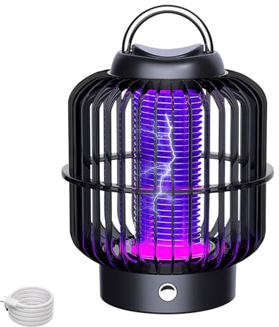 Solar Insektenvernichter Elektrisch, Mückenfalle Geringerem Stromverbrauch, Mückenstecker Leicht Zu Reinigen, Fliegenfalle Elektrisch UV-Licht, Mückenabwehr, Elektrische Fliegenfalle (Schwarz-Solar)