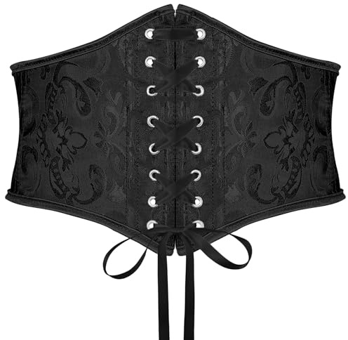 SUOSDEY Jacquard Korsettgürtel für Damen, breiter Korsettgürtel zum Schnüren für Kleid Halloween kostüm