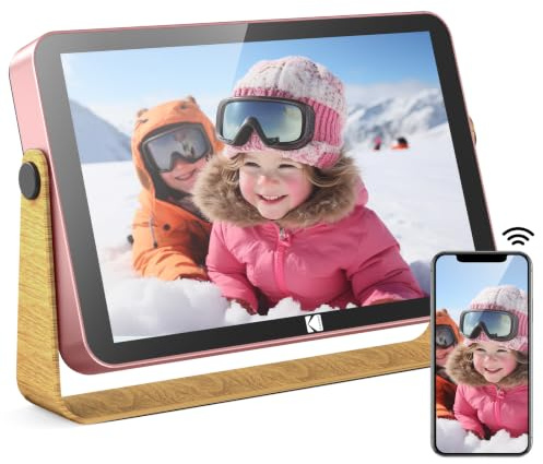 KODAK Digitaler Bilderrahmen mit Akku, WLAN Digitale Fotorahmen 10.1 Zoll | 32 GB Speicher, 1280*800 HD IPS Touchscreen, Smart Elektronischer Bilderrahmen Teilen Fotos-Videos mit der Familie über App
