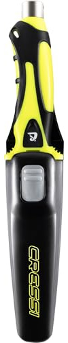 Cressi Argus SB Knife Black/Yellow - Tauchermesser für Tauchbegeisterte, perfekt für Unterwasserabenteuer, Schwarz/Gelb, 9.5 cm.