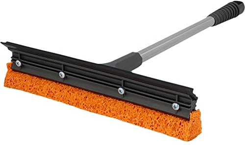 NIGRIN Scheibenreiniger 240 x 410 mm, mit Abziehlippe und Gummischwamm, Länge: 41 cm, grau
