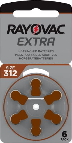 RAYOVAC Hörgerätebatterien, Batterien Knopfzellen für Hörgerät, 60 Stück, Größe 312