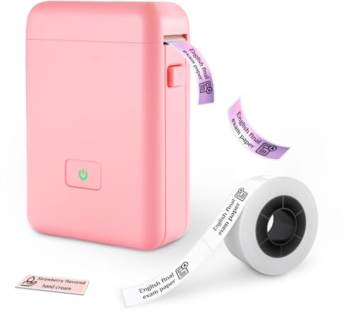 vretti HP2 Tragbarer Bluetooth Etikettendrucker mit Band für Lagerung, Versand, Barcode, Organisation, Aufkleberhersteller Mini Etikettenhersteller mit Mehreren Vorlagen