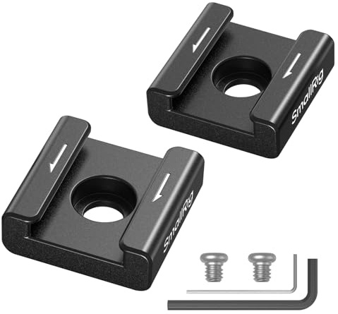 SMALLRIG Anti-Twist Cold Shoe Mount Adapter (2 Stück) mit 1/4"-20 Schrauben, für Blitz-LED-Lichtmonitor-Mikrofon, mit Anti-Twist-Pins, kompatibel mit SMALLRIG Cage – 5032