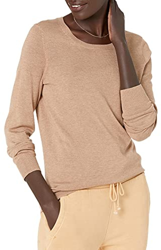 Amazon Essentials Damen Leichter, Langärmeliger Pullover Mit Rundhalsausschnitt (Erhältlich in Übergröße)