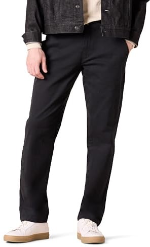 Amazon Essentials Herren Legere Stretch-Chinohose mit gerader Passform, Schwarz, 40W / 32L