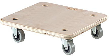 Dörner + Helmer Transportroller Stabil Soft-Mini, 290mm x 290mm x 85mm, 200 kg Tragkraft, Gummiräder, für Kisten