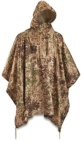 Mil-Tec Regenponcho Unisex • US Poncho aus reißfestem Ripstop Material • Mehrzweck Regenponcho Herren & Damen • Wasserdicht & extra lang • Outdoor Regenjacke, Regencape,Regenmantel