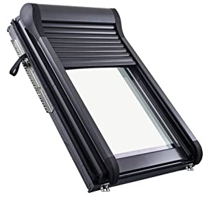 Original Roto Außenrollladen ZRO - Rollladen Manuell mit Kurbel - Doppelwandige Alu-Lamellen - Außenrollo für Roto Dachfenster Baureihe Designo R6/R8 - Größe 114/098 | 11/09 - Farbe Anthrazit Metallic