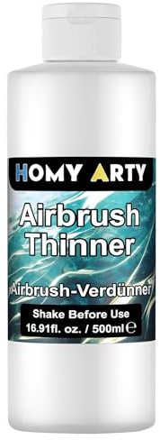 HOMY ARTY Airbrush Verdünner - 500 ml Acrylfarben Verdünner | Wasserbasis, zur Verbesserung des Farbflusses für Airbrush Farben für Schuhe, Kleidung, Metall- und Kunststoffmodelle