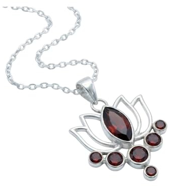 mantraroma Kettenanhänger silber 925 Damen mit Edelstein | echtes Silber, echte Steine zur Auswahl, Kettenanhänger am Silberkette, Länge wählbar, handarbeit, im Geschenkbeutel