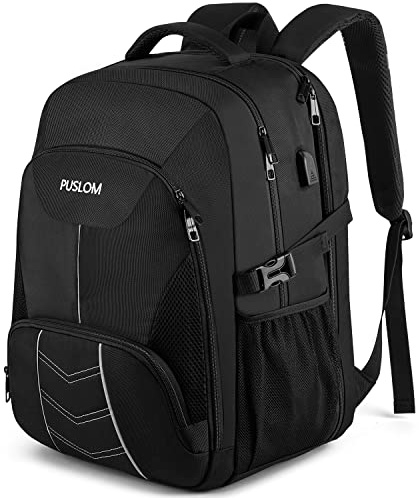 Extra Großer Rucksack Herren 55L Wasserdicht 18.4 Zoll Laptoptasche Arbeit Laptop mit USB Ladeanschluss Anti Diebstahl Business Reisen Schulrucksack für Männer Frauen Jungen Teenager Schwarz