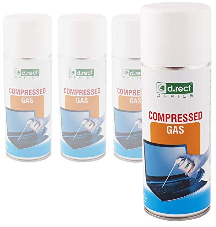 D.RECT Druckluftspray 4x400ml Air Duster PC Reinigungsset