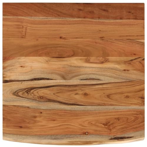 vidaXL Schreibtischplatte, Tischplatte mit Naturkante, Arbeitsplatte Platte für Schreibtisch Esstisch, Holzplatte Bürotischplatte, 80x80x2,5cm Massivholz Akazie