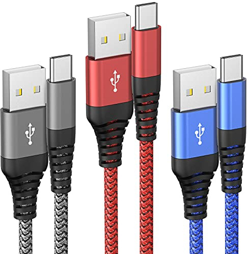 USB C Kabel 3 Pack 1.8M Ladekabel USB C Schnellladekabel QC 3.0 USB auf USB C Kabel Kompatibel Samsung iPhone 17 16 15 Pro, Samsung A55 A53 S24 S23 S22 S21 S20,Typ C Ladekabel (Gemischte Farben, 1.8M)