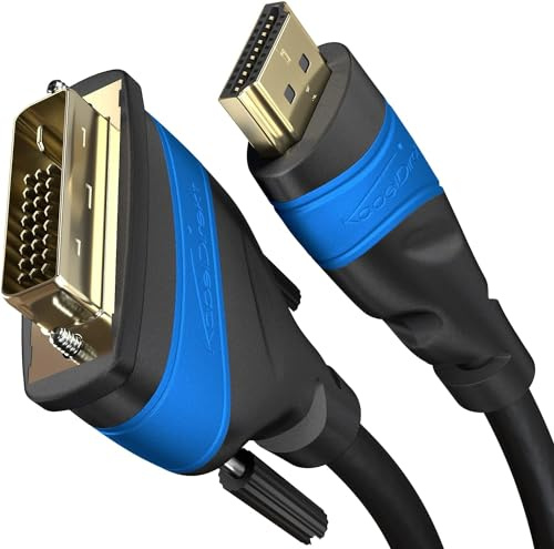 KabelDirekt – HDMI-DVI-Adapterkabel – 0,5m – bidirektional, 1080p