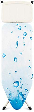 Brabantia - Bügelbrett C - für Dampferzeuger - XL-Dampfbügelbrett - Extra großer Metallständer - Höhenverstellbar - Solider Vierfußrahmen - Geräte bis zu 40 x 22 cm - Ice Water - 124 x 45 cm
