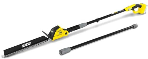 Kärcher 18 V Akku-Teleskop-Heckenschere PHG 18-45, Schnittlänge: 45 cm, Verlängerungseinsatz, abwinkelbarer Schneidkopf, Leistung: max. 250-500 m, ohne Akku