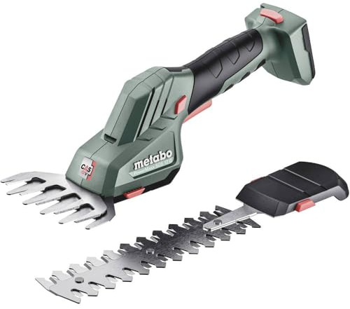 Metabo Akku-Strauch- und Grasschere PowerMaxx SGS 12Q (601608850) 12V, werkzeugloser Schnellwechsel, präzise Schnitte an Büschen + saubere Rasenkanten, ohne Akku