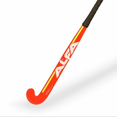 ALFA Y-30 Hockeyschläger | 10% Carbon | Leicht & Langlebig | Extra Niedriger Bogen | Ideal für Präzision & Kontrolle | Farbe: Rot | Größe: 30 Zoll