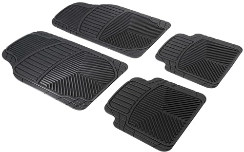 Walser Universal Auto-Gummimatten-Set Priscus, Automatten 4-teilig zuschneidbar, Universal Antirutschmatten-Auto, PKW-Fußraummatten schwarz