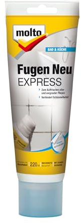 Molto Fugen Neu Express, Zum Auffrischen von alten und vergrauten Fliesenfugen, Weiß, 220 ml