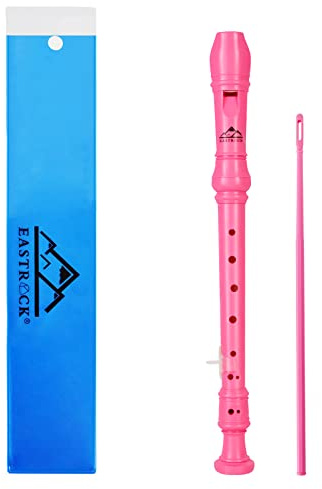 EASTROCK Sopran-Blockflöte deutsches 3-teiliges Diskant C Key, Rosa | Blockflöte für Anfänger und professionelle Darsteller, Blockflöte C Sopran mit Zubehör