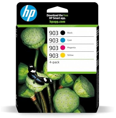 HP 903 Schwarz, Cyan, Magenta, Gelb, Original Druckerpatronen Multipack | Tinte für HP OfficeJet 6900, HP OfficeJet Pro 6900, ~300 Seiten (6ZC73AE)