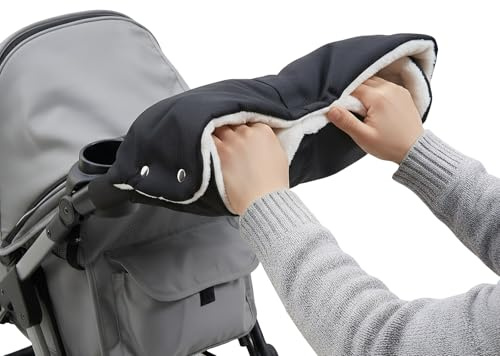 Handwärmer Kinderwagen, Universalgröße Handwärmer für Kinderwagen Buggy zubehör Kinderwagenmuff mit Warm Fleece,Handschuhe Handmuff für Wasserdicht und Winddicht,Hält Die Hände im Winter Schön Warm
