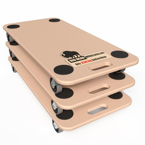 BigDean 3X Möbelroller Transportroller 250kg Rollbrett MDF Möbel Hund Roller
