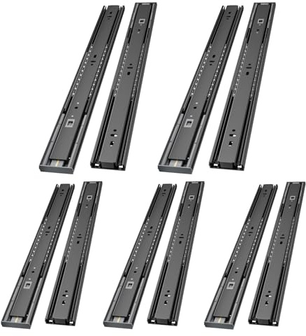 AOLISHENG Schubladenschienen 400 mm, Vollauszug mit Soft-Close und Selbsteinzug für Küchenschubladen, 45 kg Tragfähigkeit, 5 Paar (10 Stück)