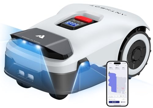 ANTHBOT Genie 3000 Mähroboter ohne Begrenzungskabel, Empf. 3050 m², Max. 3550 m², Rasenmäher Roboter mit RTK+4-Kamera Vision, Präzise Navigation, KI-Hindernisvermeidung, Rasenroboter mit App-Steuerung