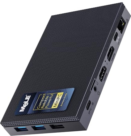 MeLE Quieter4C Lüfterloser Mini PC 12th Alder Lake N100 (bis zu 3.4GHz, 4C/4T) 16GB LPDDR4x 512GB Schreibtisch Kleiner Computer Win11 Pro 4K Dreifach-Display Alles in Einem USB-C WiFi 5 BT5.1 Ethernet