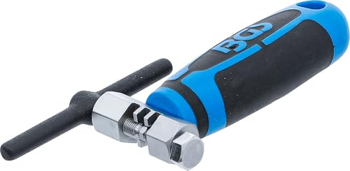 BGS 70088 | Kettennieter | für 7 bis 12-fach Fahrradketten | HG / UG / IG Ketten | Länge 125 mm | verstellbares Gegenlager | gehärteter auswechselbarer Druckstift | 2-Komponenten-Griff