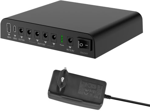 TalentCell Mini USV 27000mAh 98Wh Unterbrechungsfreie Stromversorgung, SL3400 Lithium-Ionen-Backup-Akku mit DC 12V/9V/5V Ausgang für LED-Licht, CCTV-Kamera, Smartphone und mehr