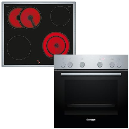 Bosch HND211AR62 Herd-Glaskeramik-Kochfeld-Kombination (herdgesteuert), 59,4 cm breit, 3D-Heißluft - Backen auf 3 Ebenen, Bräterzone