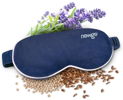 NEWGO Augenmaske bei Trockenen Augen, Augenkissen Yoga, Mikrowellenaktivierung, Feuchte Wärme-Therapie warme Augenmaske gegen Lidrandentzündung, Gerstenkorn und Stye Eye (Blau)