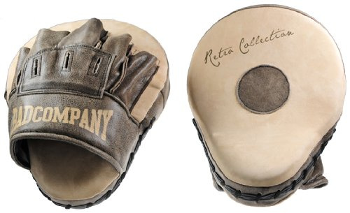 Bad Company Retro Rindsleder Handpratzen I Kampfsportpratzen im Retro-Design I Boxpratzen aus Leder für das Boxtraining