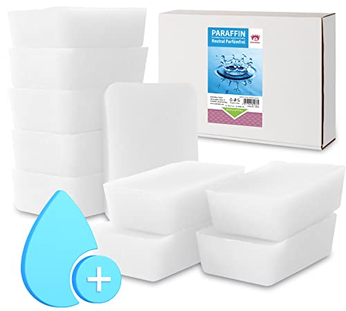 Kosmetex Paraffin-Bad Neutral – Wärmebad für Hände + Füße – Wohlbehagen für Gelenke – Geeignet für Ergotherapie und Physiotherapie – Parfümfrei – Wachsblock (10x 500ml)