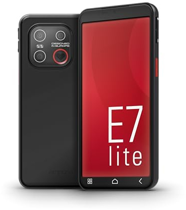 emporiaSMART.7lite Senioren-Smartphone ohne Vertrag, Android 15 Handy mit Notruftaste, 5,45 Touchdisplay, NFC, Fingerabdrucksensor, Hörgerätekompatibel, Großes Display, Einfache Bedienung, Schwarz