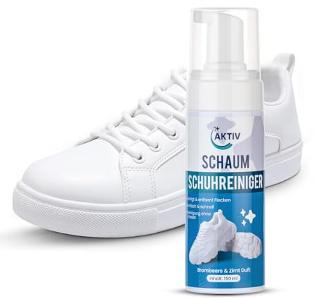 AKTIV Schuhreiniger Schaum – Sneaker Reiniger für weiße Schuhe & alle Materialien – Reinigung ohne Wasser – Schuh Cleaner für Leder, Wildleder, Mesh & Canvas – 150ml