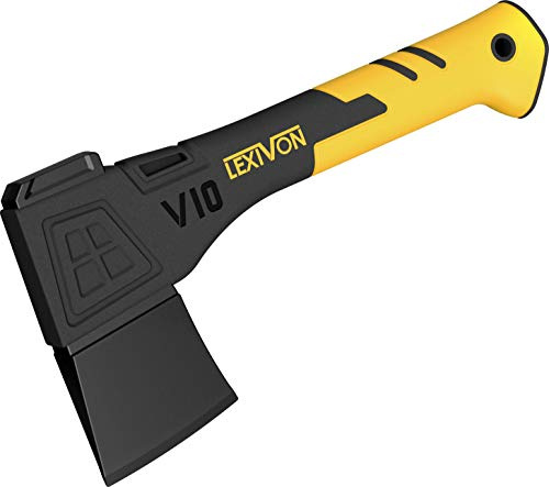 LEXIVON axt Länge 25 cm, klein Outdoor axt für Garten und brennholz, Bauen und Hacken, Survival Camping Beil mit Ergonomischer Griff, Leichter Glasfaserverbund-Stil, Schutzhülle inklusive (LX-V10)