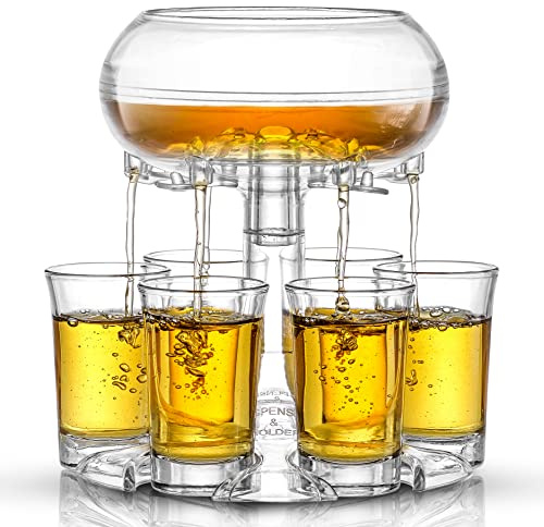 JoyJolt 6 Schnapsglasspender und Glas Set 907.2 g Likörspender für Home Bar Zubehör Partys