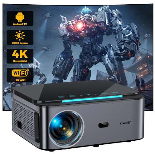 Beamer XIWBSY 20000 Lumen Beamer 4K Heimkino, 5G WiFi Bluetooth Projektor 300 Display, Projector
