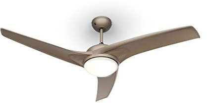Klarstein Figo Deckenventilator - 2-in-1: Ventilator & Deckenlampe (2 x 42 W), Durchmesser: 52 (132 cm), 3 Flügel, Luftdurchsatz: 10.039 m³/h, 2 Laufrichtungen, 3 Geschwindigkeitsstufen, Titan-Optik