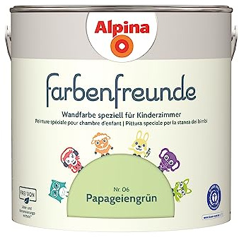 Alpina Farbenfreunde Wandfarbe Kinderzimmer Matt Papageiengrün 2,5L