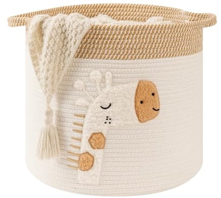 Aufbewahrungskorb Wickeltisch Korb Kinderzimmer Aufbewahrung Körbe Deko korb, Aufbewahrungskorb für Babys Kinder Spielzeugkorb Geschenke für Regale Badezimmer Bad Wickeltisch Organizer(Groß, Giraffe)
