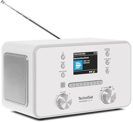 TechniSat DIGITRADIO 550 IR - Stereo Internetradio (DAB+, UKW, WLAN, Bluetooth, App-Steuerung, Wecker) weiß